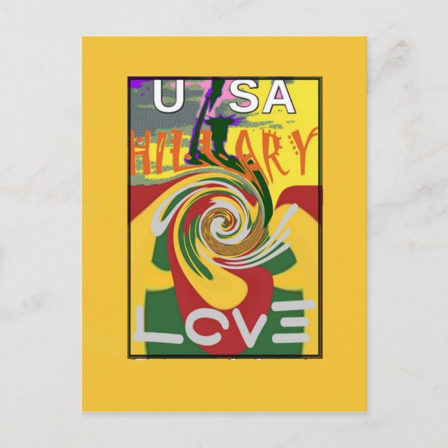 l Kärlek Hillary USA:s president Stronger Together Vykort (Framsida)