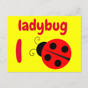 l - ladybug flash card vykort