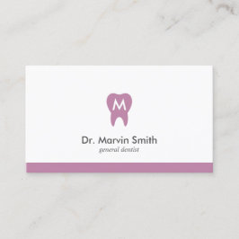 L Lila Dentist Monogram Tooth Dental Möte Tidsbeställning Kort