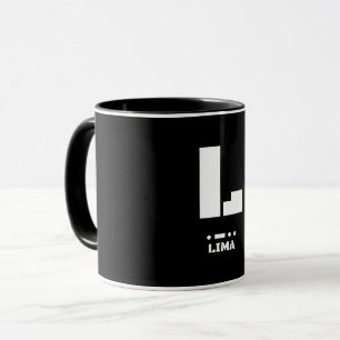 L(Lima) Natos fonetiska alfabet & Morse Code Mugg