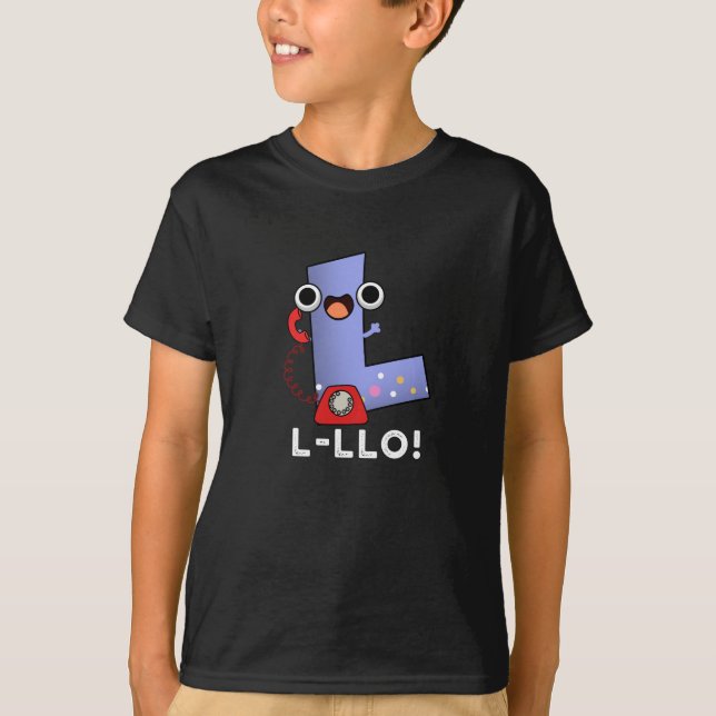 L-llo Funny Brev L Pun Mörk BG T Shirt (Framsida)