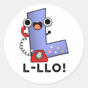 L-llo Funny Brev L Pun Runt Klistermärke