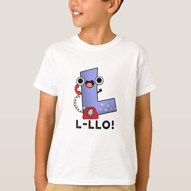 L-llo Funny Brev L Pun T Shirt (Framsida)