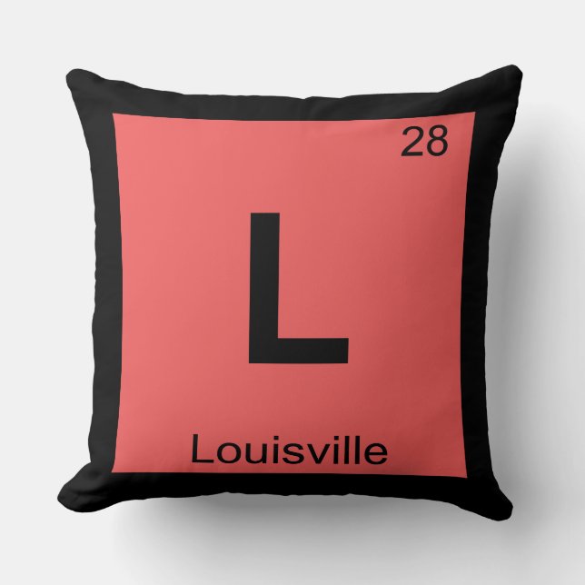L - Louisville Kentucky Kemi Periodiska Systemet Kudde (Framsida)