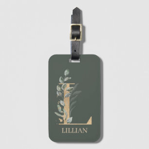 L Monogram Blommigt Personlig Luggage Tag Bagagebricka