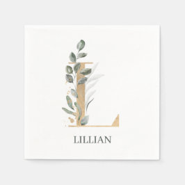 L Monogram-Blommigtens Personlig Pappersservett