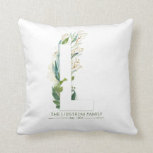 L Monogram Elegant Guld Greenery Familjenamn