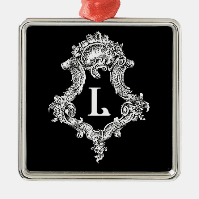 L Monogram Initial Julgransprydnad Metall (Framsidan)