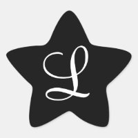 "L" Monogram inledande vit på svart