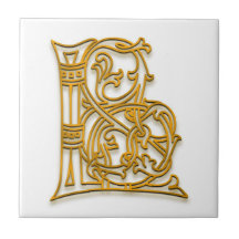 L Monogram "Irish Guld" Ceramic Tile