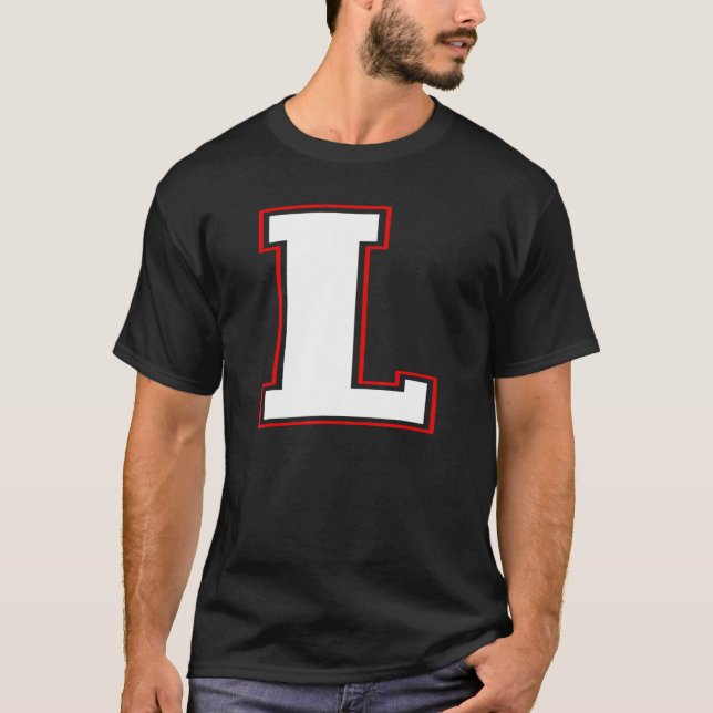 L Monogram L Brev L Capital Alphabet T Shirt (Framsida)