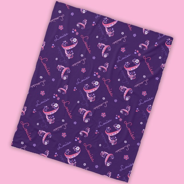 L monogram och personlig namn Louisa Fleecefilt (Skapare uppladdad)