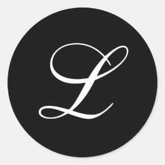 L Monogram Stickers Runt Klistermärke