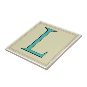 L MONOGRAMBREV KAKELPLATTA