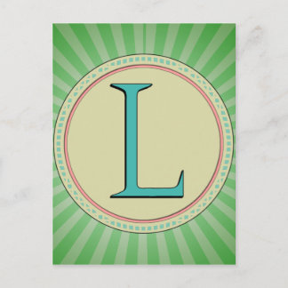 L MONOGRAMBREV VYKORT