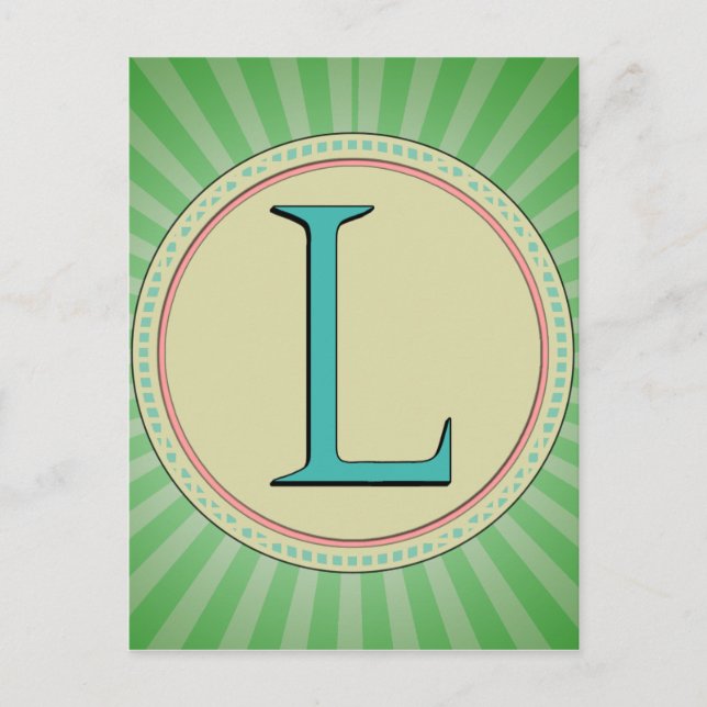 L MONOGRAMBREV VYKORT (Framsida)