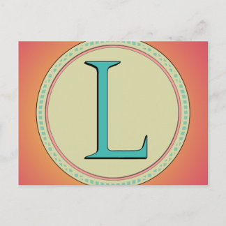 L MONOGRAMBREV VYKORT