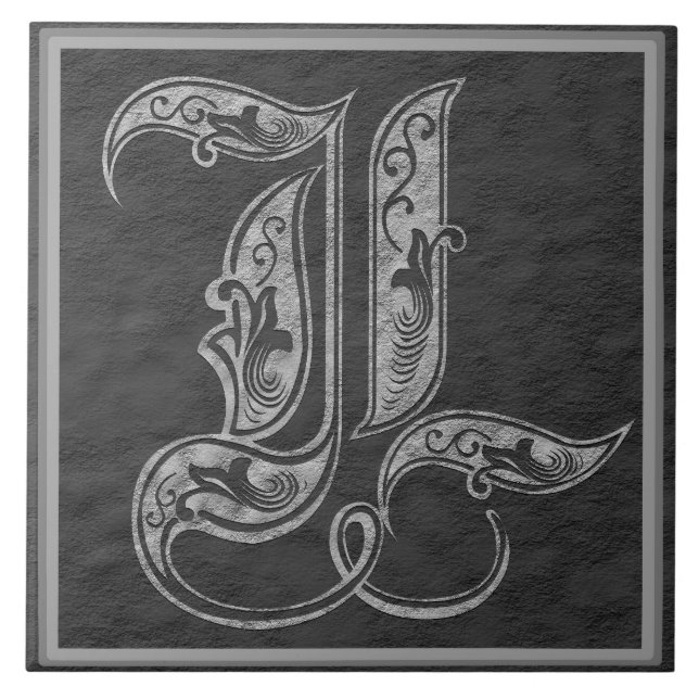 L monogramen "kungliga den keramiska grå kakelplatta (Framsidan)