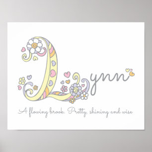 L monogramkonst Lynn-flickor, namn betyder poster