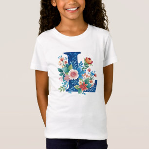 L Monogrammets utformning av blommigten T Shirt