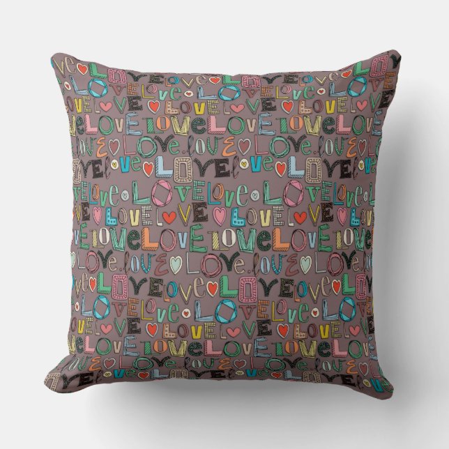 l o e KÄRLEK mocha Kudde (Framsida)