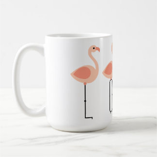 L-O-V-E Flamingos - Rosa Flamingo KÄRLEK Coffee Mu Kaffemugg