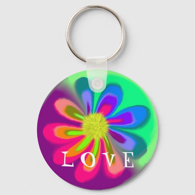 L O V E Flower Keychain Nyckelring (Framsida)