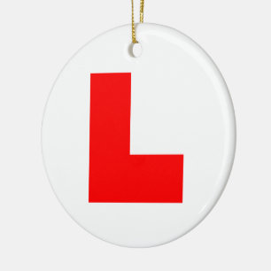 L-Plate Learning Driver / Bachelorette Hen Natt Julgransprydnad Keramik