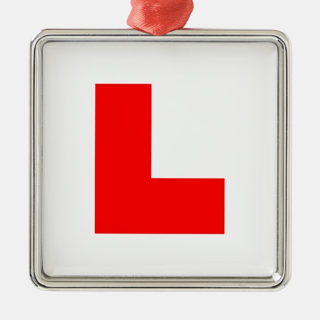L-Plate Learning Driver / Bachelorette Hen Natt Julgransprydnad Metall (Framsidan)
