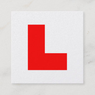 L-Plate Praktikant Förare / Sängvätning Möhippa Fyrkantigt Visitkort