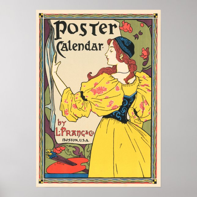L PRANG & CO Magazine Poster Calendar Louis Rhead (Framsidan)