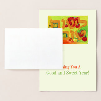 L’Shana Tova Guld Folierat Kort