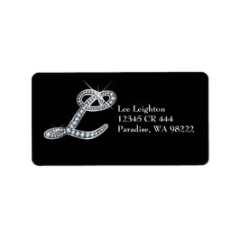 L Skriptetikett "Diamond Bling" Adressetikett