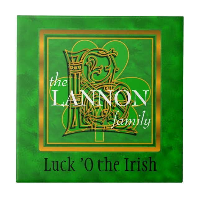 L ’Tur of the Irish’ Family Anpassningsbar Monogra Kakelplatta (Framsidan)