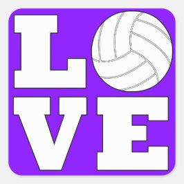 L 🏐 VE Volleyball Kärlek Square Stickers Fyrkantigt Klistermärke