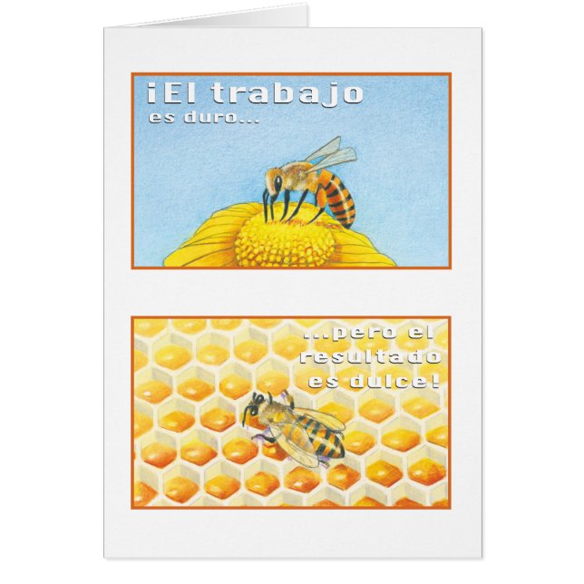 La Abeja, tarjeta Hälsningskort (Framsidan)