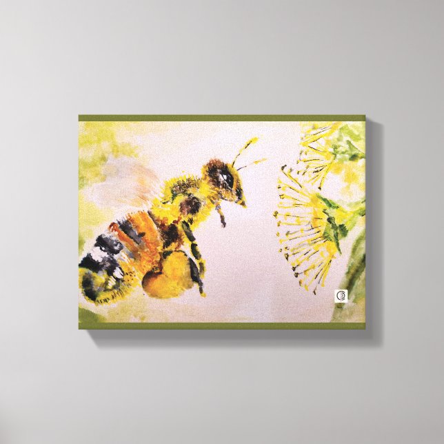 la abeja y la flor canvastryck (Framsida)