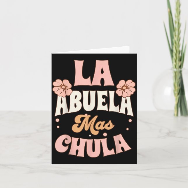 La Abuela Mas Chula Spansk Mormor Blommor Kort (Framsida)