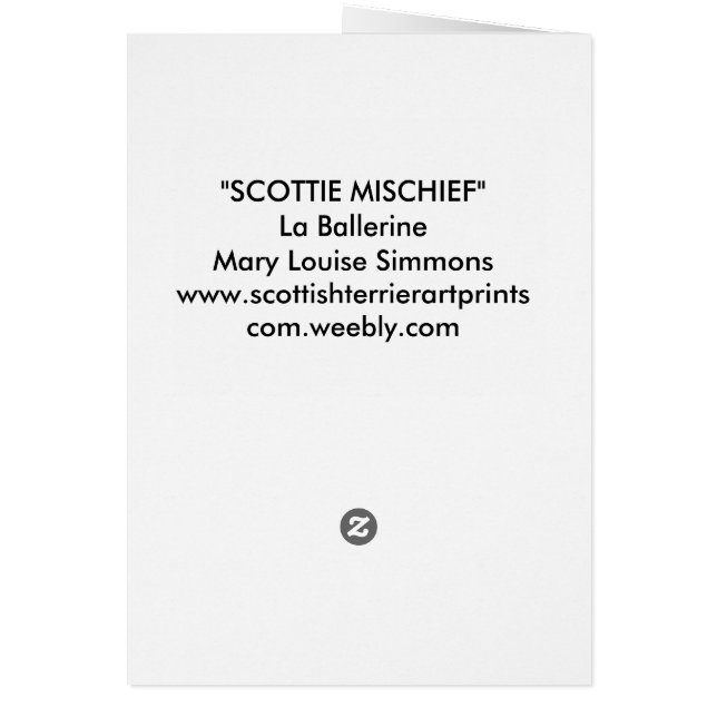 LA BALLERINE HÄLSNINGSKORT (Baksidan)