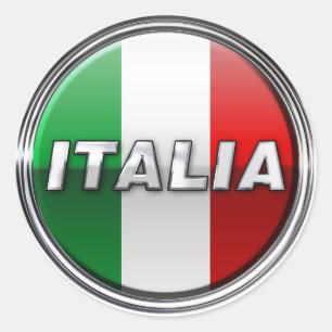 La Bandiera - den italienska flagga Runt Klistermärke