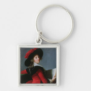 La Baronne de Crussol, 1785 Fyrkantig Silverfärgad Nyckelring