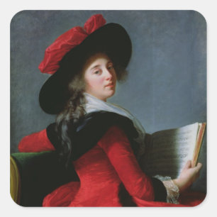 La Baronne de Crussol, 1785 Fyrkantigt Klistermärke