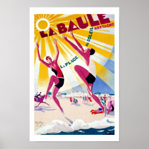 La Baule frankrikevintage resor Poster