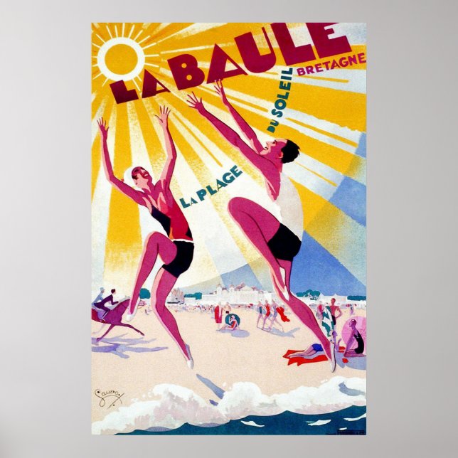 La Baule Vintage Fransk Travel Poster (Framsidan)