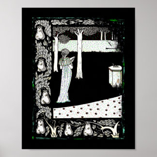 La Beale Isolde Reading in Garden Poster