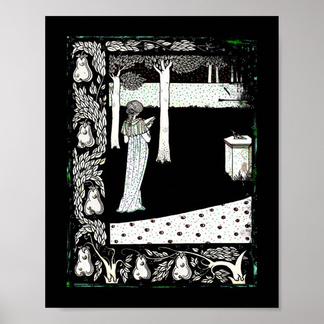 La Beale Isolde Reading in Garden Poster (Framsidan)