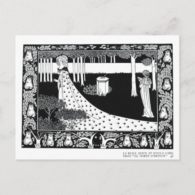 La Beale Isoud i Joyous Gard, illustration från Vykort (Framsida)