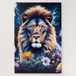 La beauté d'un lion dans son environnement pussel