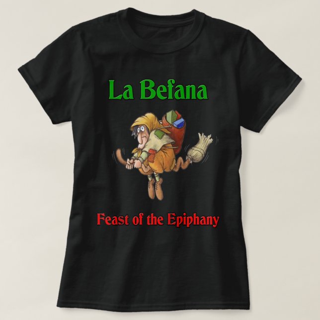 La Befana-festen Epiphany Raglan Baseball Te T Shirt (Design framsida)