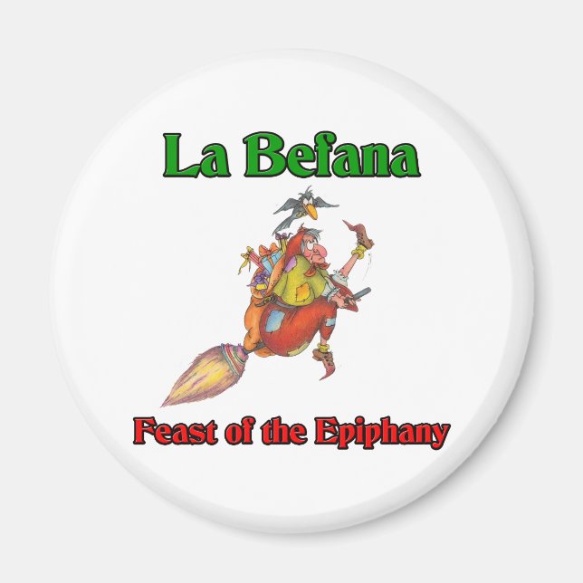 La Befana (julklapp) Epiphany-festivalen Magnet (Framsidan)